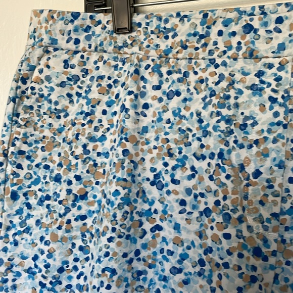 SUSAN GRAVER WEEKEND PANTS XL STRETCH BLUE & BEIGE LOOK FOR SPRING SIDE POCKETS - Picture 2 of 7